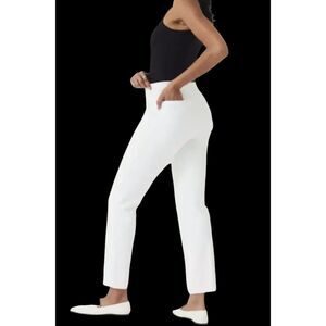 SPANX Women's On-The-Go Slim Straight Ankle Pant 20372R Classic White Sz M